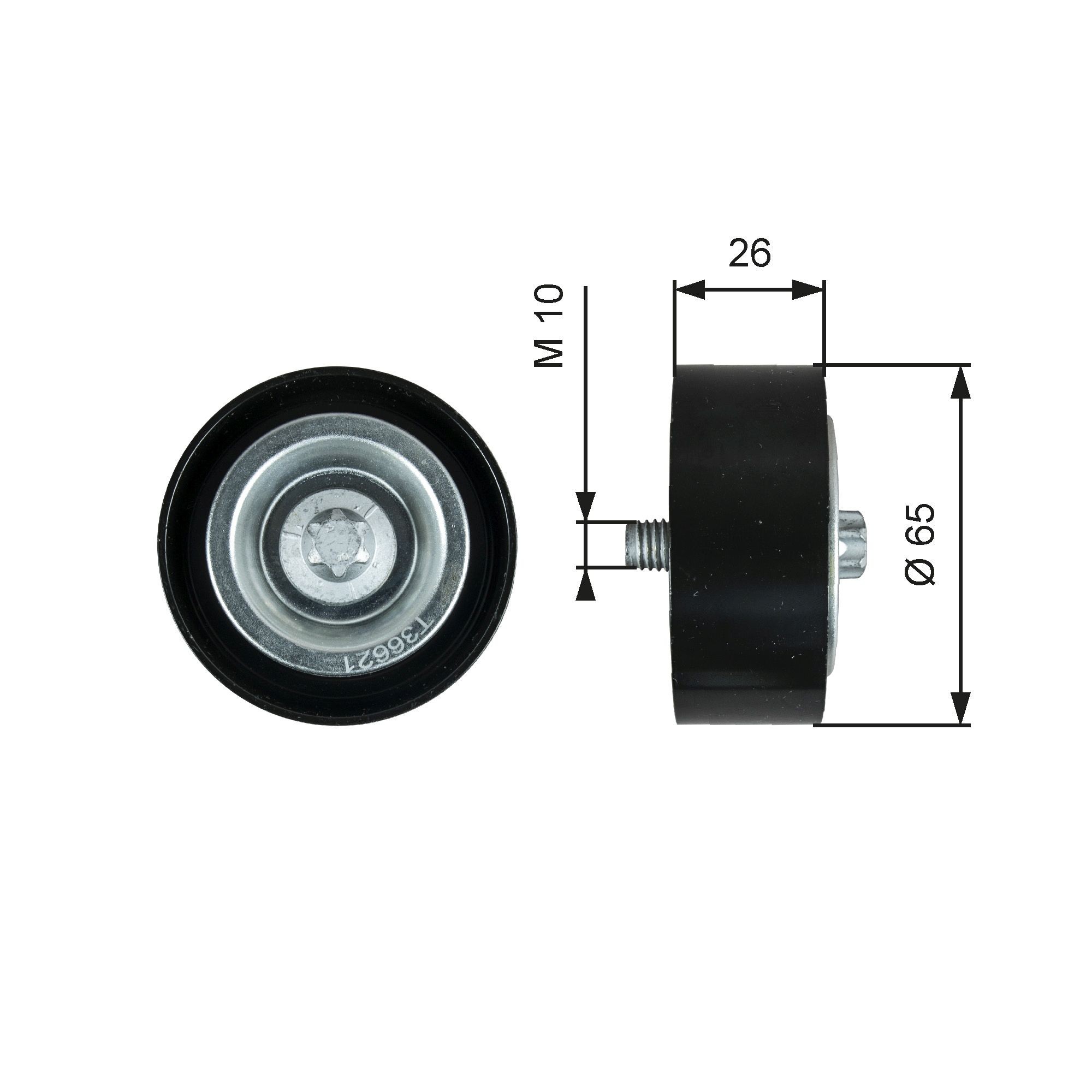 GATES T36621 MERCEDES-BENZ A-Class 2011 Deflection guide pulley v ribbed belt