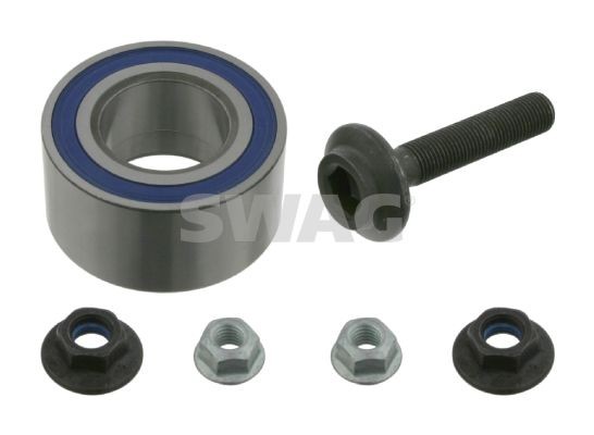 32 92 4366 SWAG Wheel bearings VW Front Axle Left, Front Axle Right, with nut, with screw, 75 mm, Angular Ball Bearing