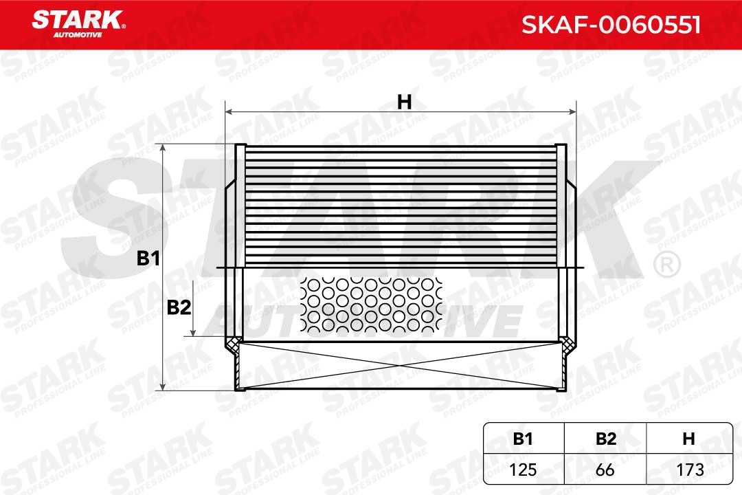 SKAF-0060551 Air filter SKAF-0060551 STARK 173mm, 125mm, Air Recirculation Filter, Filter Insert, Centrifuge, with cover mesh