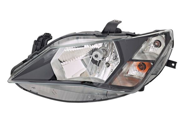 046720 VALEO Headlight SEAT Left, H4, W5W, PY21W, Halogen, with low beam, with high beam, with daytime running light, for right-hand traffic, with motor for headlamp levelling