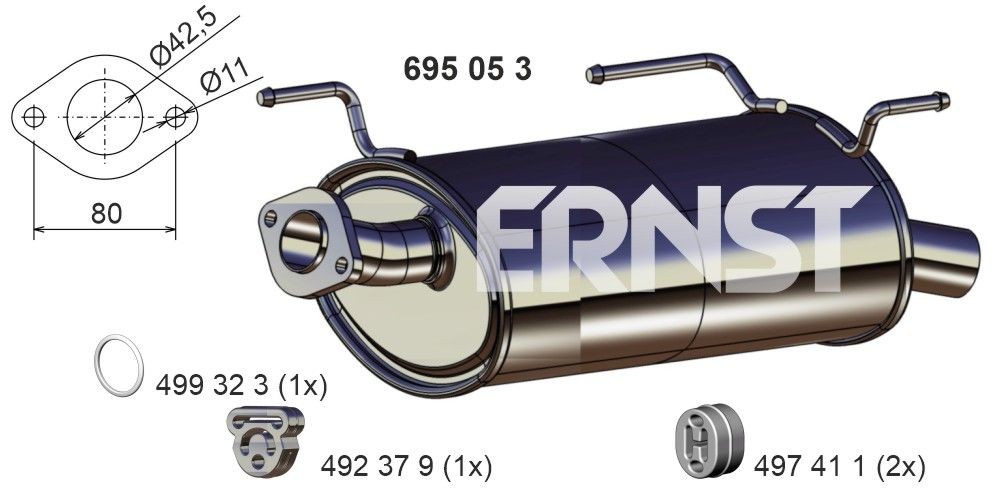 ERNST 695060 Rear silencer NISSAN experience and price
