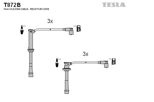 Original TESLA Plug leads T872B for MAZDA XEDOS