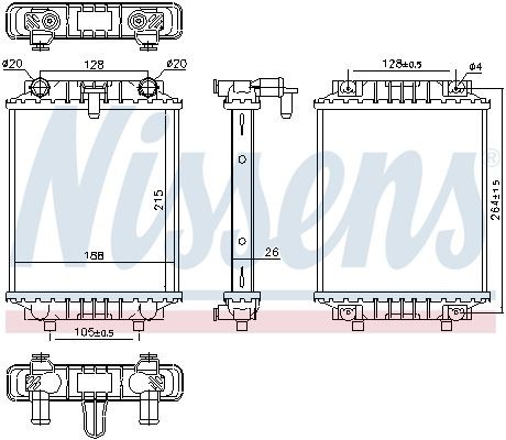 NISSENS Engine radiator VW Passat Variant (3G5, CB5) new 60372