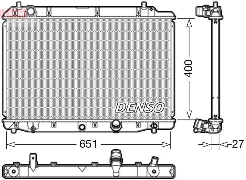 DENSO DRM40036 Engine radiator 400 x 675 x 27 mm