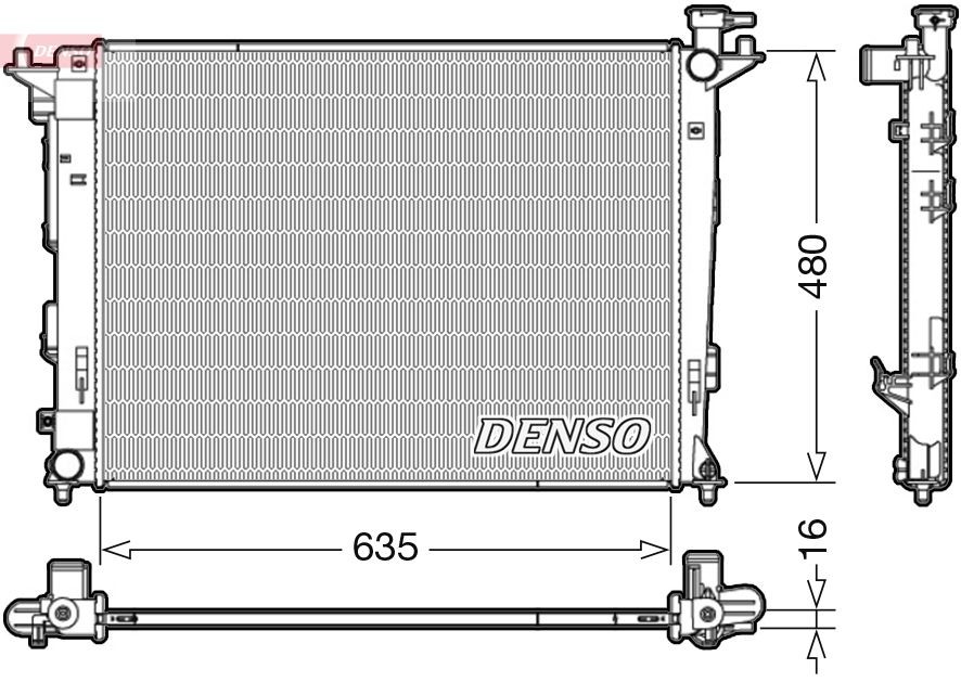 DENSO 635 x 496 x 16 mm Radiator DRM41006 buy