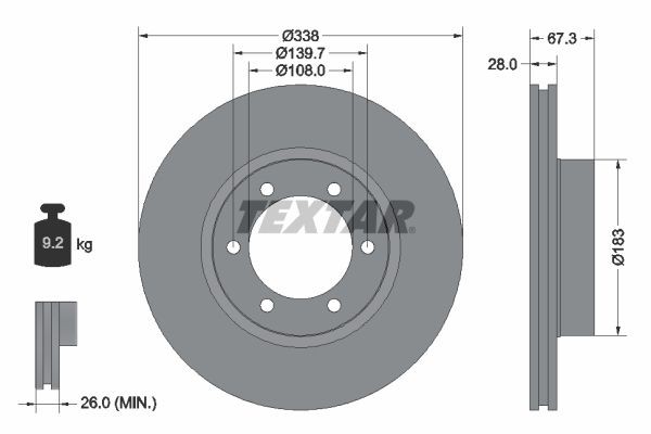 Toyota LAND CRUISER Disc brakes 8122137 TEXTAR 92137303 online buy