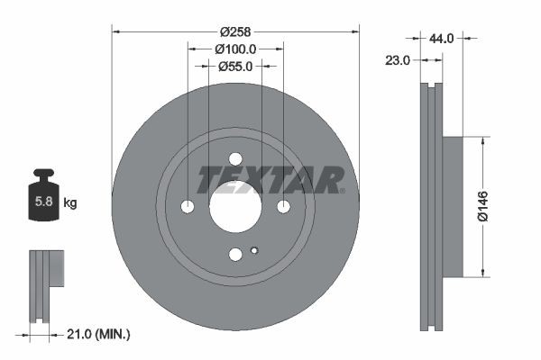 Great value for money - TEXTAR Brake disc 92166803