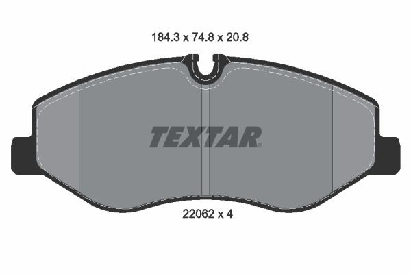2206201 Set of brake pads 2206201 TEXTAR prepared for wear indicator
