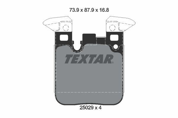 TEXTAR 2502901 Brake pad set prepared for wear indicator, with counterweights