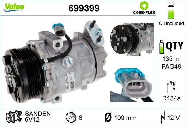 Great value for money - VALEO Air conditioning compressor 699399