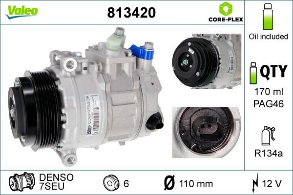 Mercedes SPRINTER Air conditioning pump 8122230 VALEO 813420 online buy