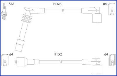 HITACHI 134246 Ignition Cable Kit 90 510 858