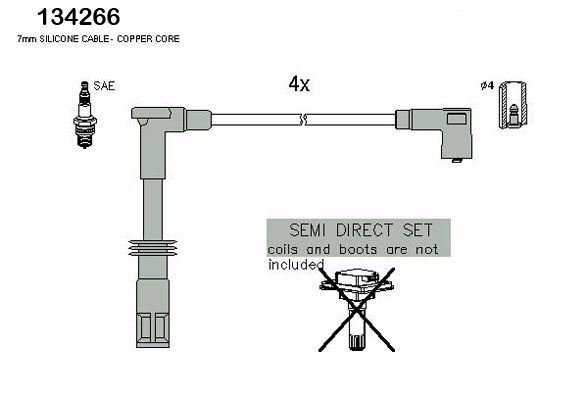 HITACHI 134266 Ignition Cable Kit 071 905 409 F