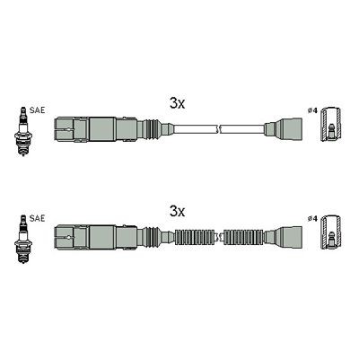 HITACHI 134952 Ignition Cable Kit Q 0002576V002000000