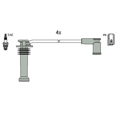 HITACHI 134988 Ignition Cable Kit 3073142-4