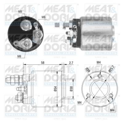 MEAT & DORIA 46008 Opel ASTRA 2002 Starter motor solenoid