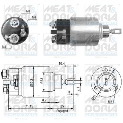Mercedes A-Class Starter motor solenoid 8127125 MEAT & DORIA 46044 online buy