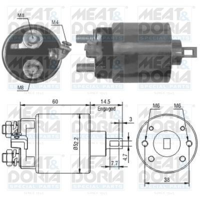 410 MEAT & DORIA 46056 Starter motor S114-850