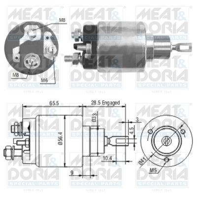 MEAT & DORIA 46072 Opel ASTRA 1998 Starter solenoid switch