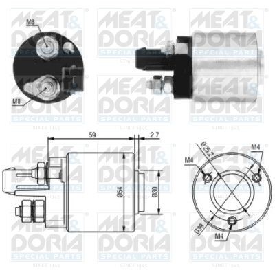 Original MEAT & DORIA 5492 Starter motor solenoid 46105 for AUDI A2