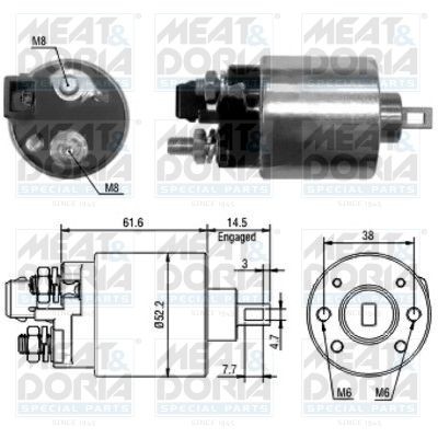 Original MEAT & DORIA 3482 Starter motor solenoid 46123 for VW TOURAN