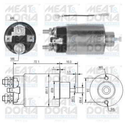 1699 MEAT & DORIA 46142 Starter motor M1T 70483