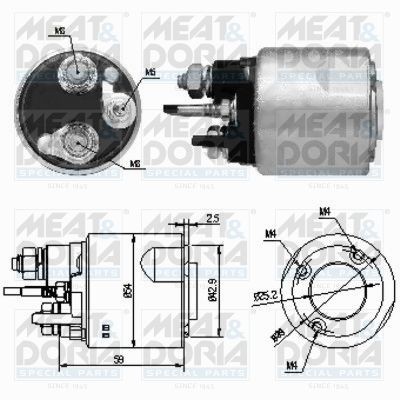 Original 46159 MEAT & DORIA Starter motor solenoid SAAB