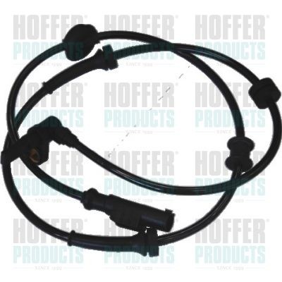 HOFFER 8290019 ABS sensor Front Axle Right, Front Axle Left, Hall Sensor, 2-pin connector, 780mm, 1000mm, 28mm, black, oval