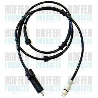 HOFFER 8290268 ABS sensor Rear Axle Left, Inductive Sensor, 2-pin connector, 1450mm, 1495mm, 53mm, white, round
