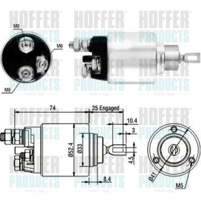 Fiat GRANDE PUNTO Starter solenoid HOFFER 6646129 cheap