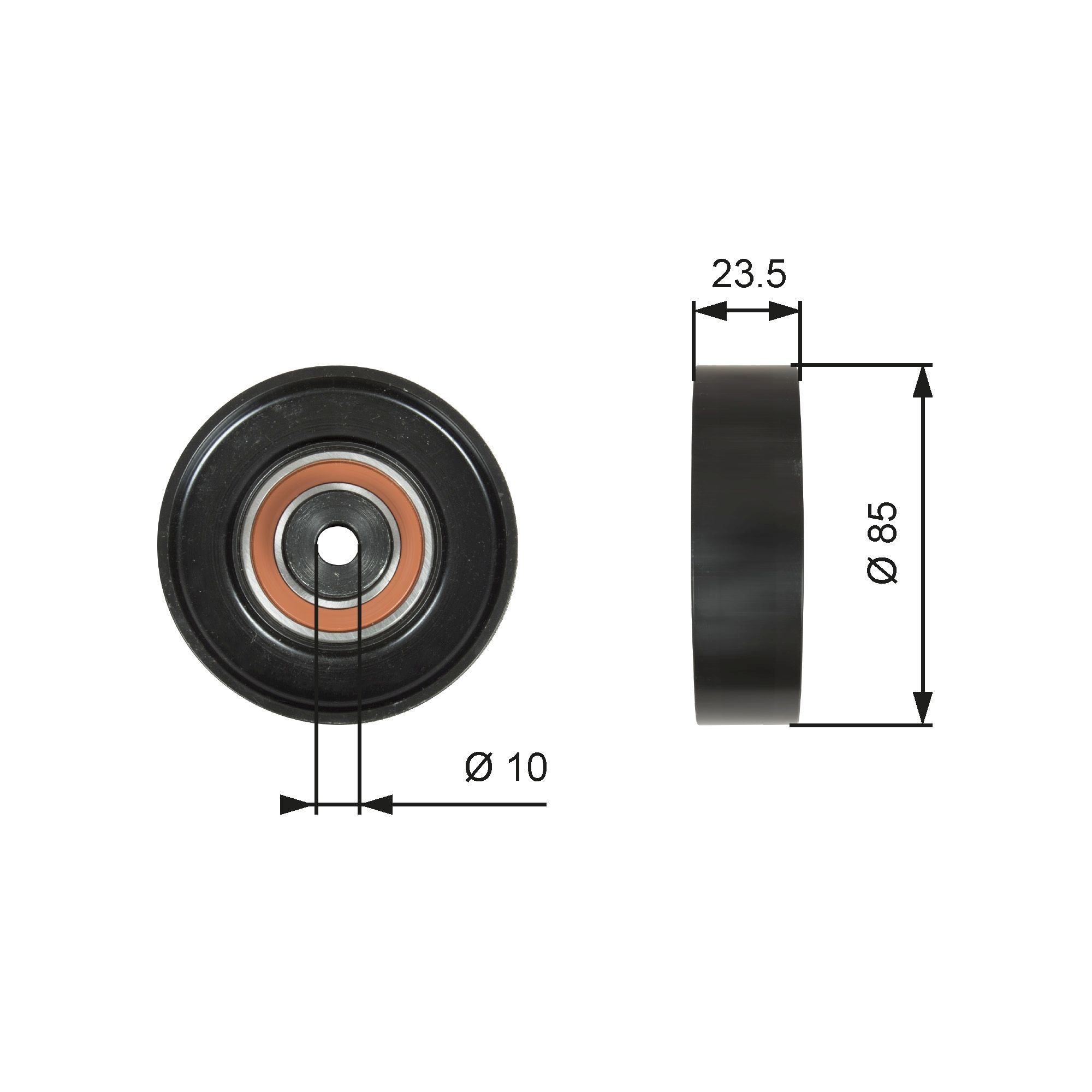 GATES T36274 Deflection / Guide Pulley, v-ribbed belt PowerGrip™