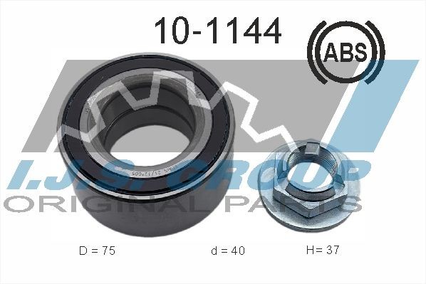 IJS GROUP Front Axle, with integrated ABS sensor, 75 mm Inner Diameter: 40mm Wheel hub bearing 10-1144 buy