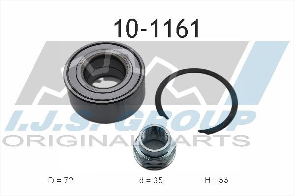 IJS GROUP Front Axle, 72 mm Inner Diameter: 35mm Wheel hub bearing 10-1161 buy