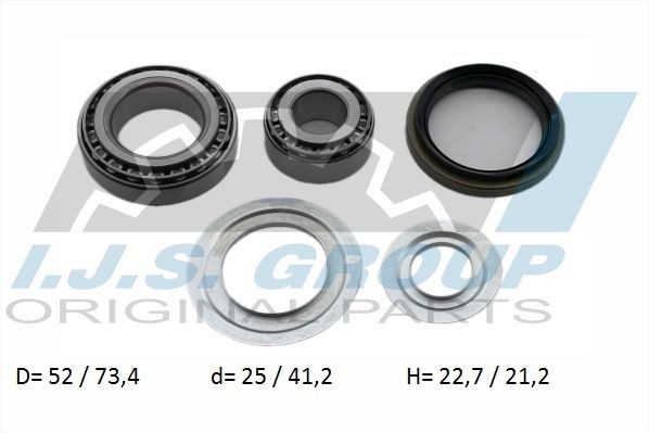 IJS GROUP 10-1204 Wheel bearing kit Front Axle, Left, Right, 52 mm