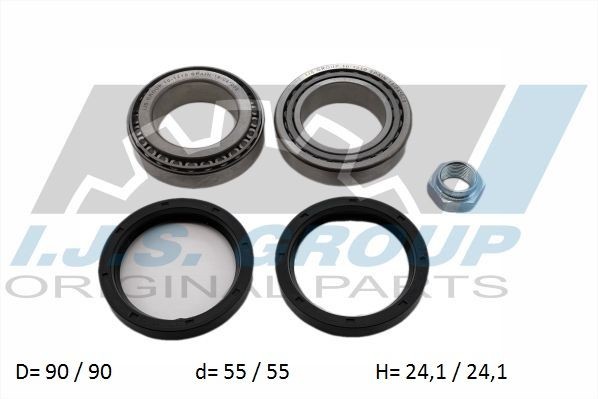 IJS GROUP 10-1210 Wheel bearing kit Front Axle, Left, Right, 89,9 mm