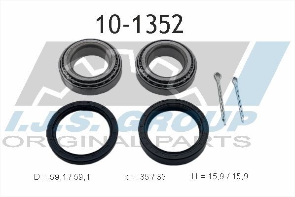 IJS GROUP Front Axle, Left, Right, 59,1 mm Inner Diameter: 35mm Wheel hub bearing 10-1352 buy