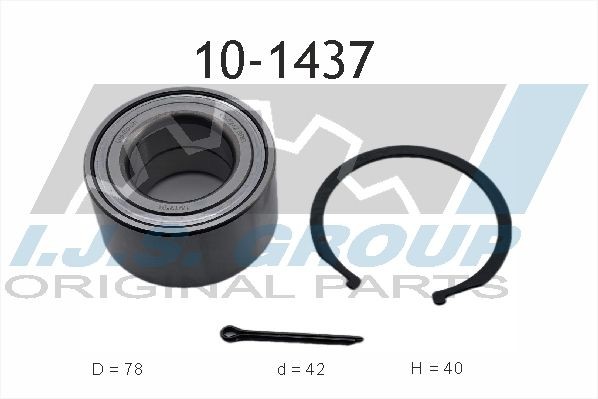IJS GROUP 10-1437 Wheel bearing kit Front Axle, Left, Right, 78 mm