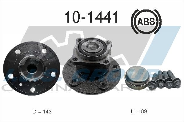 IJS GROUP 10-1441 Wheel bearing kit Rear Axle, Left, Right, with integrated ABS sensor, 143 mm