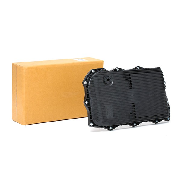 RIDEX 3105O0004 Automatic transmission oil pan with integrated hydraulic filter, with gaskets/seals, with oil drain plug