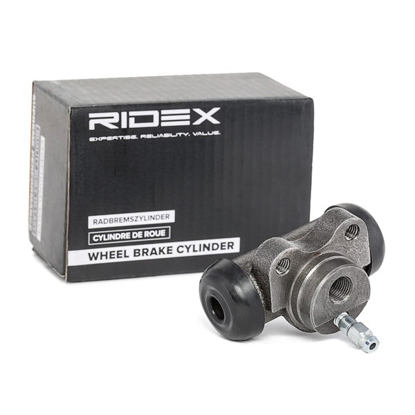 RIDEX 277W0013 Wheel Brake Cylinder 15,9 mm, Rear Axle both sides, Cast Iron, 1xM10x1, M6 x 1