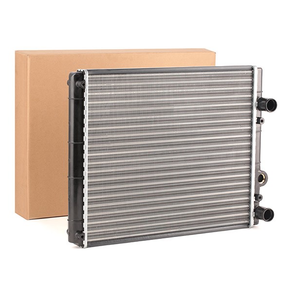 RIDEX 470R0263 Engine radiator for vehicles without air conditioning, 430 x 377 x 34 mm, Manual Transmission, Mechanically jointed cooling fins