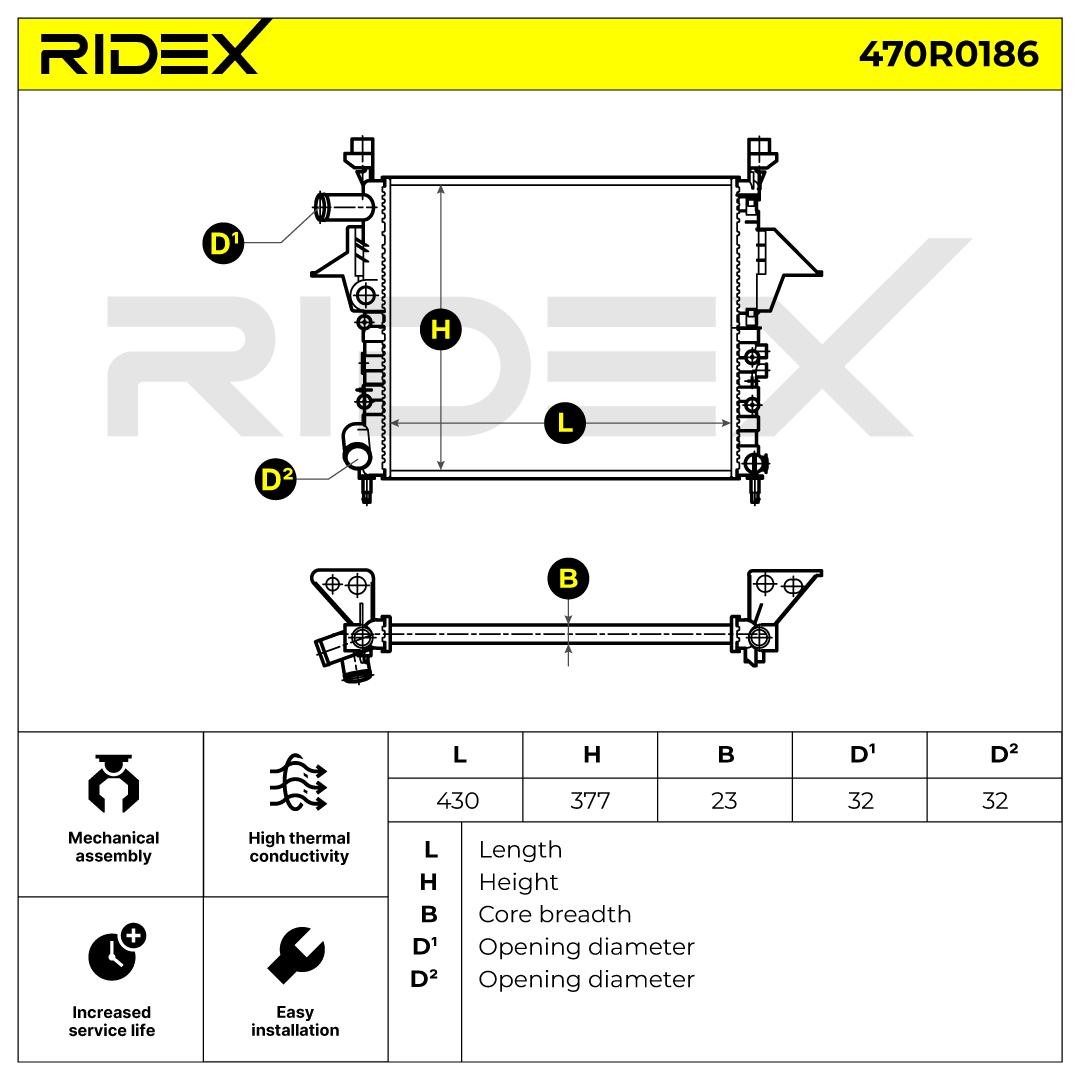 RIDEX | Kühler, Motorkühlung 470R0186 für RENAULT TWINGO