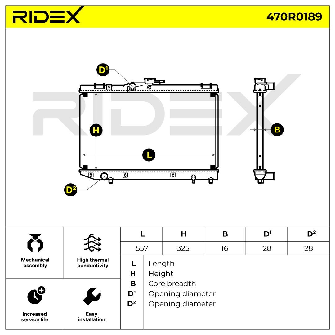 470R0189 Radiator 470R0189 RIDEX Copper