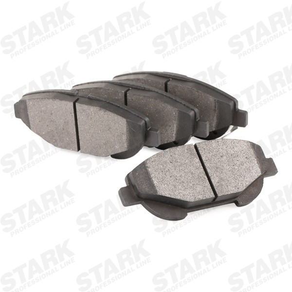 STARK SKBP-0011628 Disc pads Front Axle, with acoustic wear warning, with adhesive film, with accessories