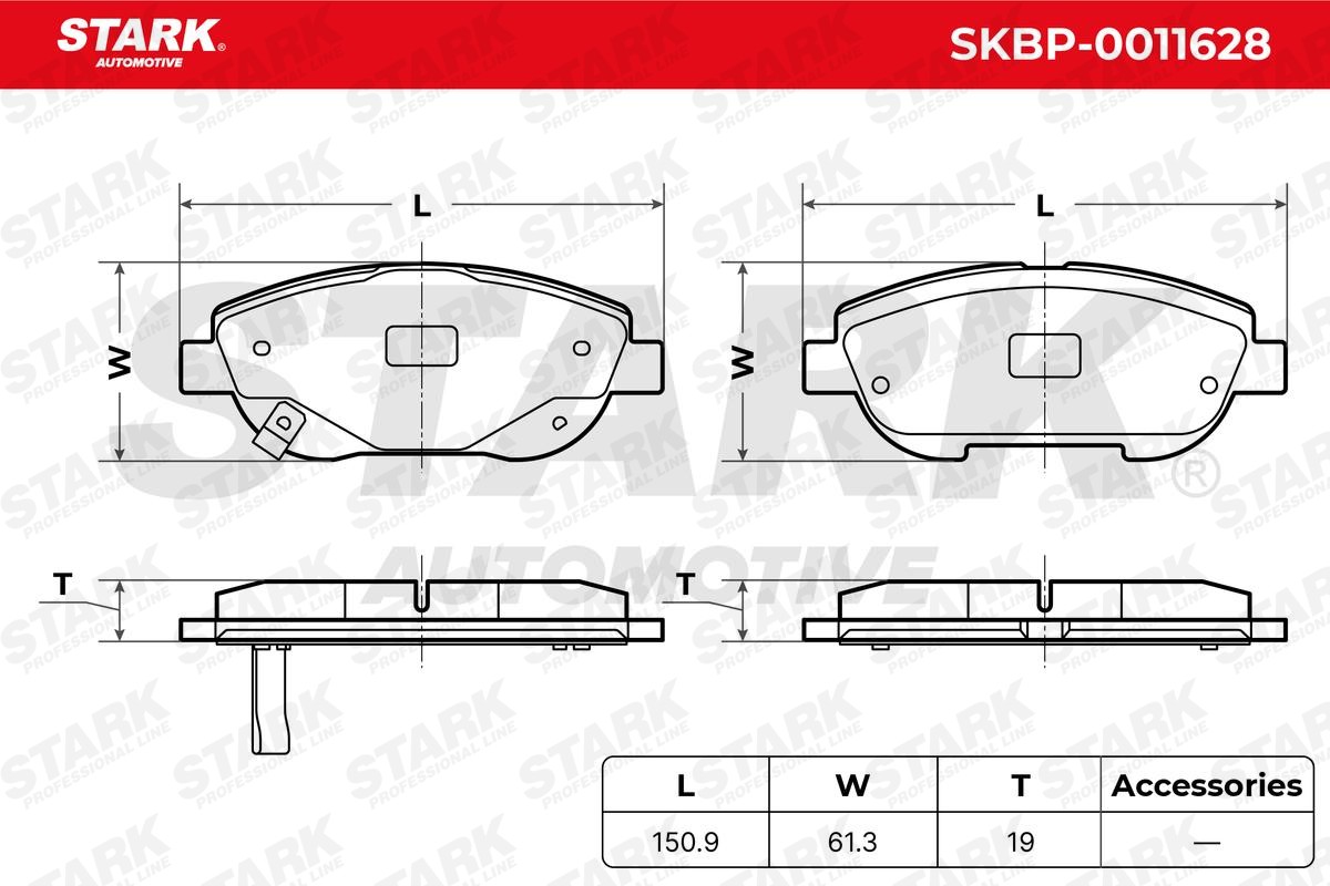 OEM-quality STARK SKBP-0011628 Disc pads