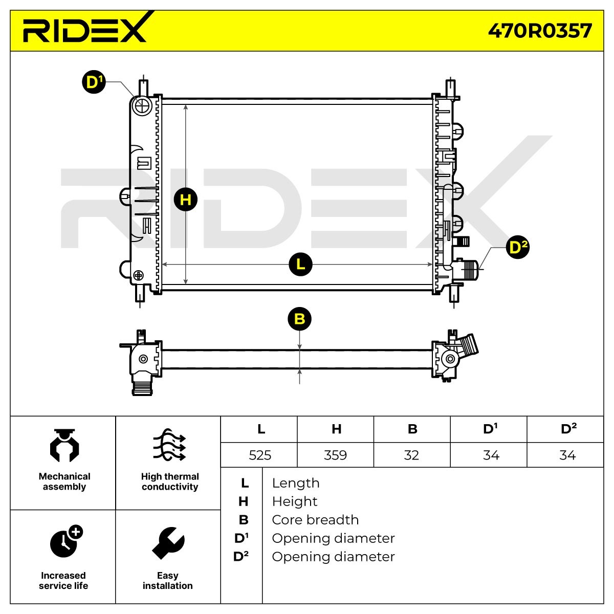 RIDEX Radiators 470R0357 buy online