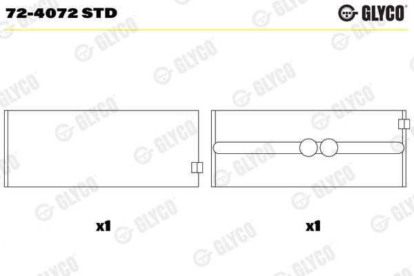 GLYCO 72-4072 STD Crankshaft bearing cheap in online store