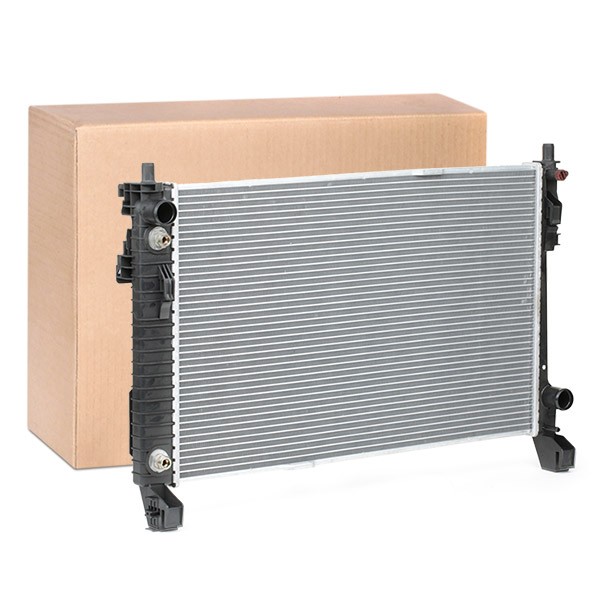 RIDEX 470R0337 Engine radiator Aluminium, Plastic, for vehicles with/without air conditioning, without frame, Manual-/optional automatic transmission