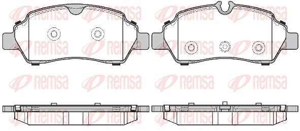REMSA 1605.00 Brake pad set Rear Axle, prepared for wear indicator, with adhesive film, with accessories