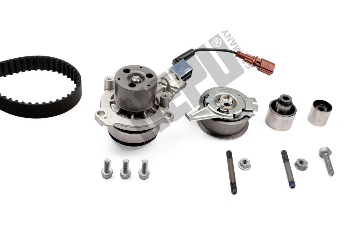 HEPU PK06690 Water pump and timing belt kit switchable water pump, with bolts/screws, Number of Teeth: 145, Width: 25 mm